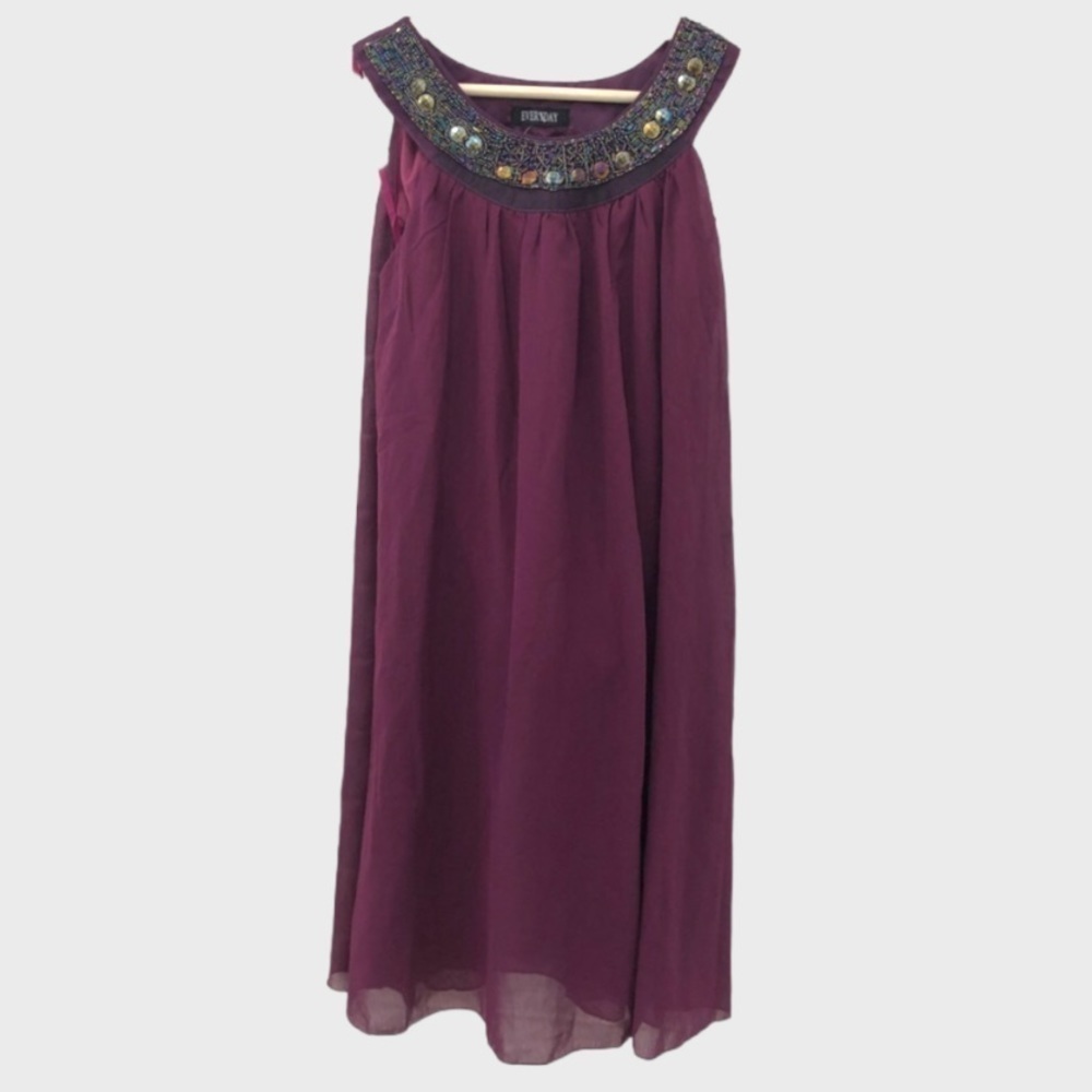 EVERYDAY beaded neckline dress